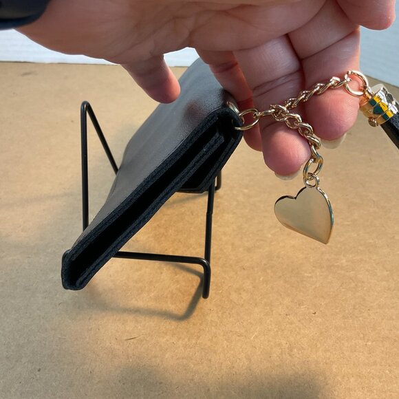 Black Faux Leather Clutch Wallet w/ Tassel Accent - Picture 5 of 7